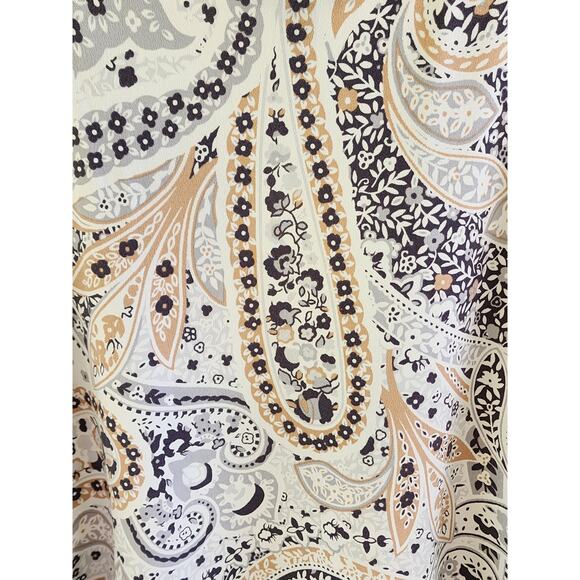 Ann Taylor Plus Size XXL Shimmer Paisley Mixed Media V-Neck Tunic Blouse - Picture 6 of 9